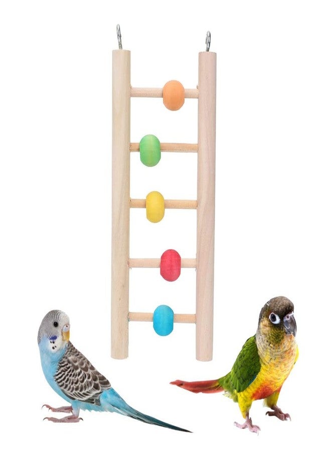 Sage Square Ladder Toy Natural Wood, Colorful Beads, Wooden Material, Safe and Non-Toxic, Keep Chewing Safe for Parakeets, Parrots, Cockatiel, Budgies, Canaries,Finch, African Grey - Image 1